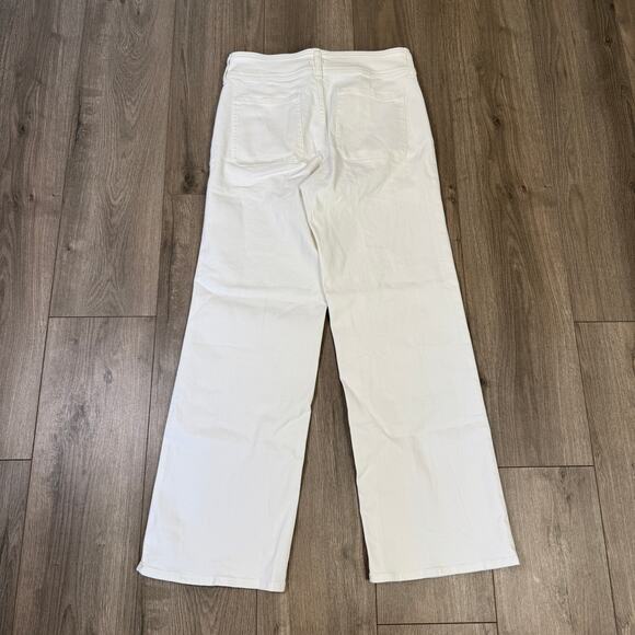 J.Crew Slim Wide Leg Jeans WMNS 27 Tall White Denim Stacked Buttons Semi Stretch - Picture 6 of 8